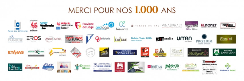Merci à tous nos sponsors pour nos 1000 ans !